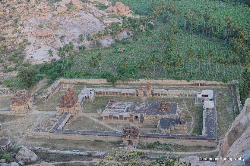 The aerial view of the Achutaraya Temple Complex from Matanga Hill