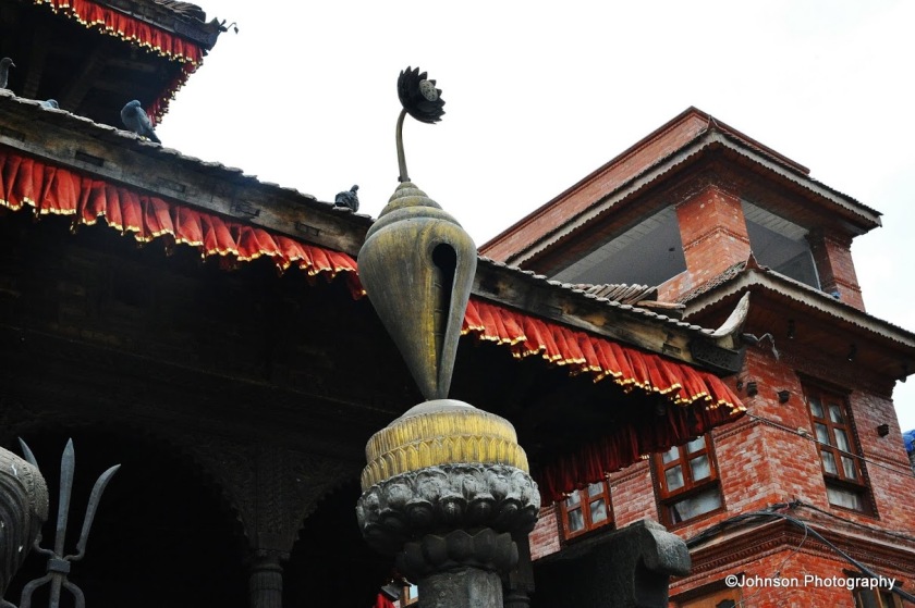 Bhaktapur Durbar Squar - The Dattatraya Temple, close up of the conch shell the symbol of Vishnu