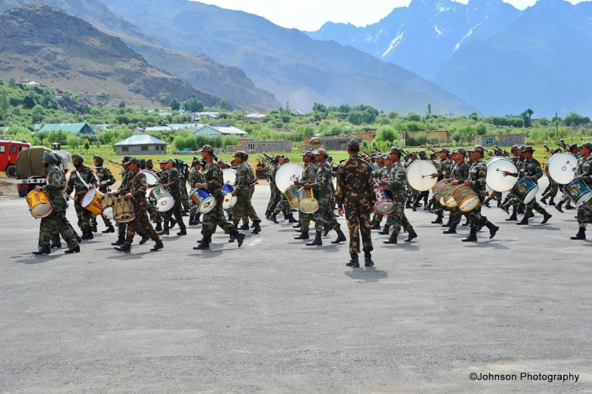 The Indian Army Band performing at the war memorial 