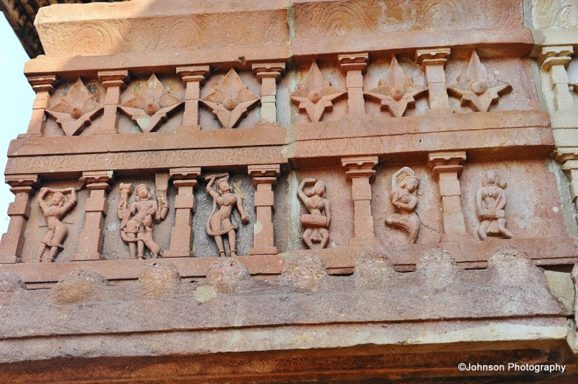 The detailed carvings on the outer walls 